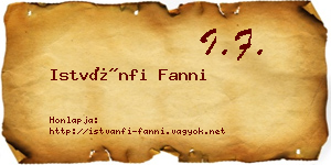 Istvánfi Fanni névjegykártya