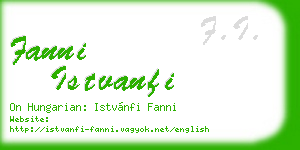 fanni istvanfi business card